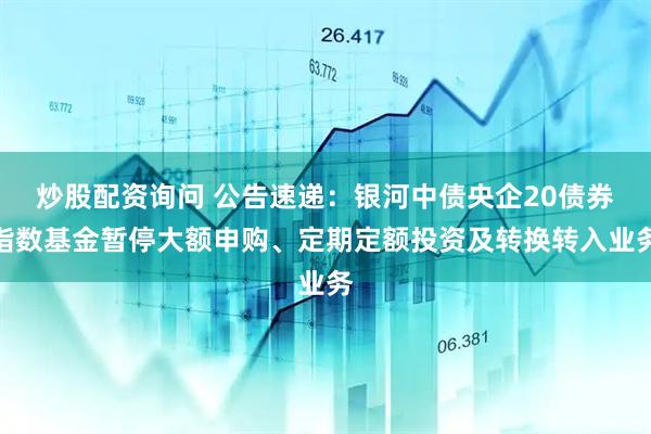 炒股配资询问 公告速递:银河中债央企20债券指数基金暂停大额申购、定期定额投资及转换转入业务